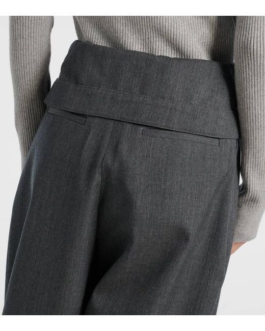 J.W. Anderson Gray High-Rise Wool Wide-Leg Pants