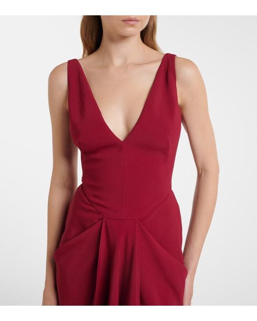 Givenchy Red Asymmetrical Draped Maxi Dress