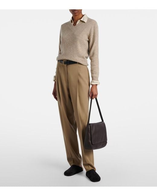 The Row Black Nuance Two Leather Shoulder Bag