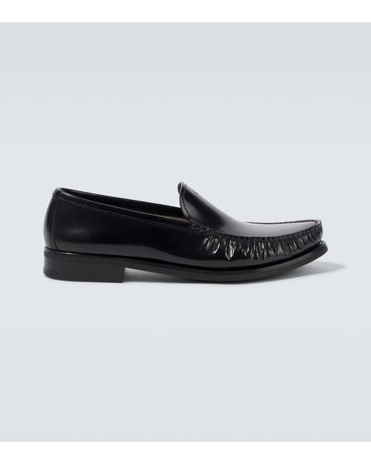 Prada Black Leather Loafers for men
