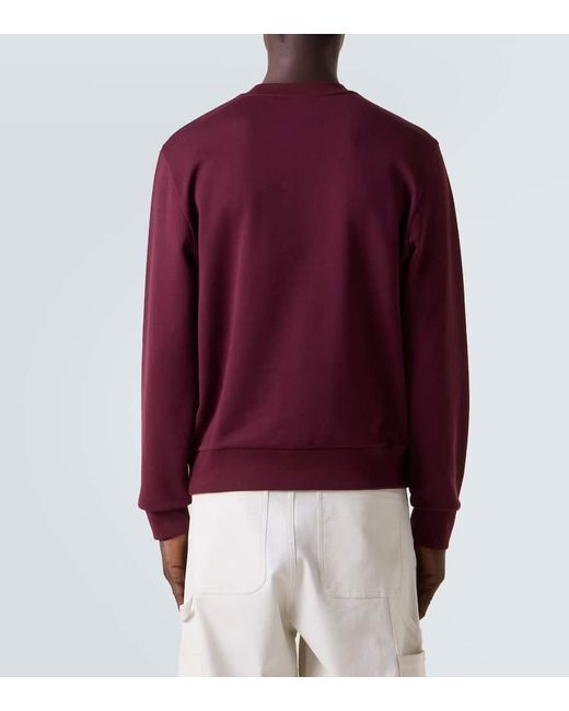 Moncler Red Logo Cotton Jersey Sweatshirt for men