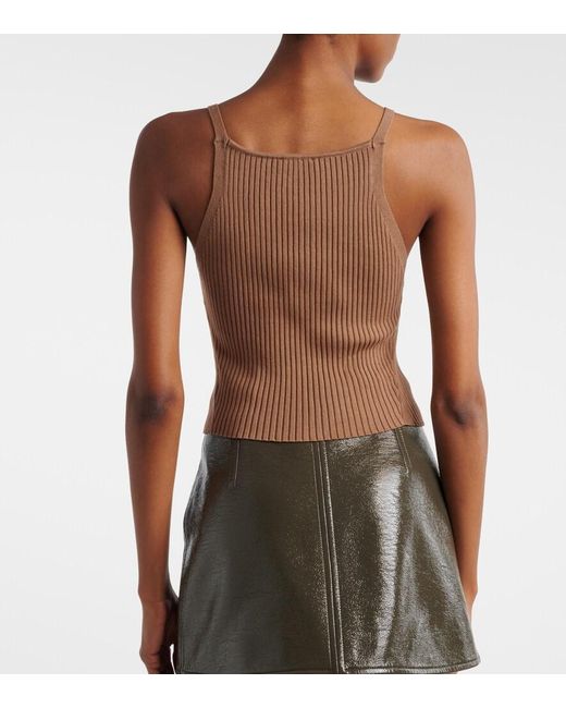 Courreges Brown Ribbed-Knit Tank Top