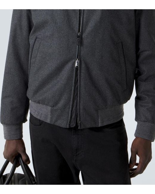 Canali Gray Wool Bomber Jacket for men