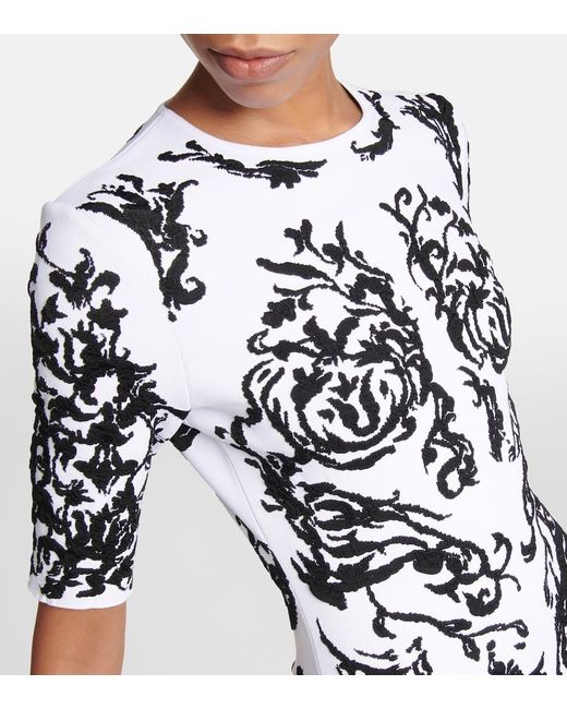Alaïa White Alaia Printed Midi Dress