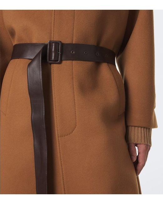 Saint Laurent Brown Belted Wool Coat for men