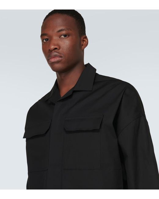Camisa Magnum Tommy de popelin de algodon Rick Owens de hombre de color Black
