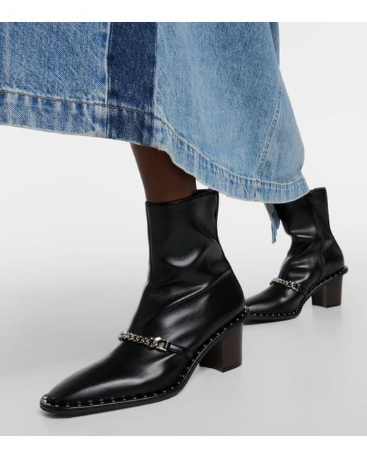 Stella McCartney Falabella Faux Leather Ankle Boots in Black Lyst UK