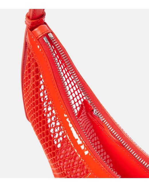 Alaïa Red One Piece Demi Lune Mesh Shoulder Bag