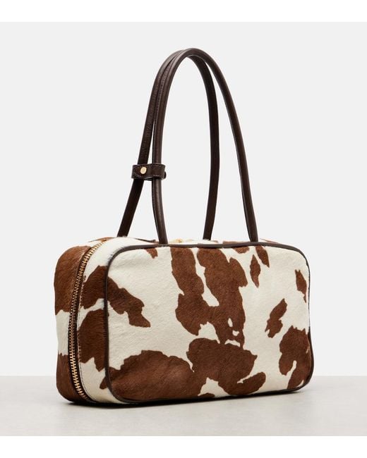 Miu Miu Brown Beau Medium Calf Hair Shoulder Bag
