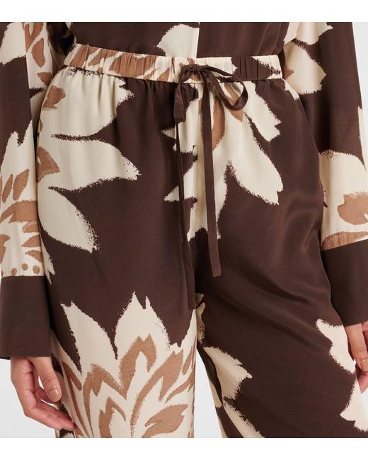 Sir Brown Weite Hose Aus Seidensatin