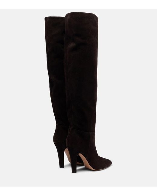 Paris Texas Black Elsa 100 Suede Over-The-Knee Boots