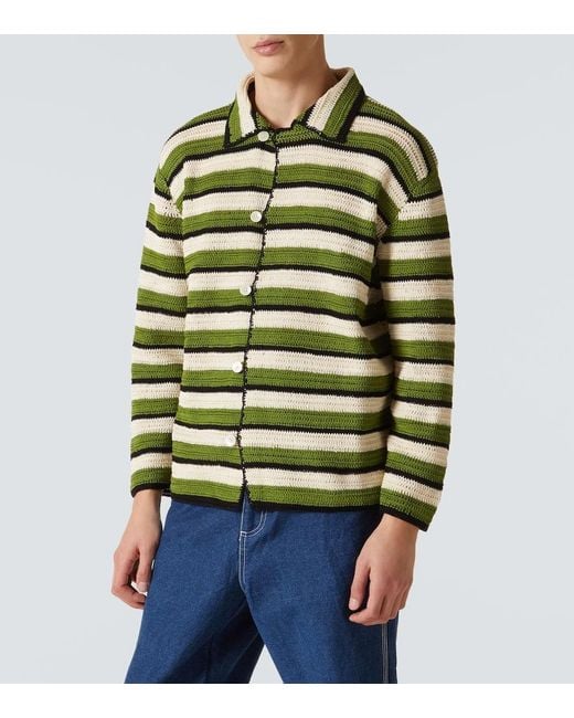 Camisa Weedy De Croche De Algodon Bode de hombre de color Green