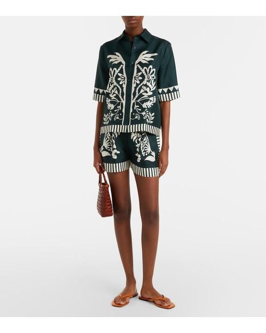 Eres Black Emeraude Printed Silk Twill Shirt