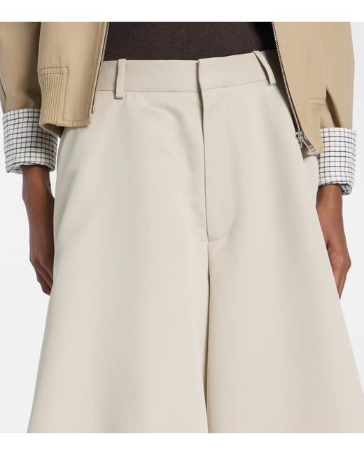 Bottega Veneta White Cotton And Silk Twill Culottes
