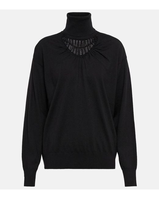 Dries Van Noten Black Turtleneck Wool Sweater