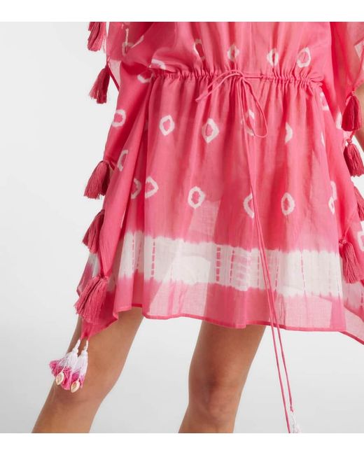 Anna Kosturova Pink Sand Dollar Tie-Dye Cotton Kaftan