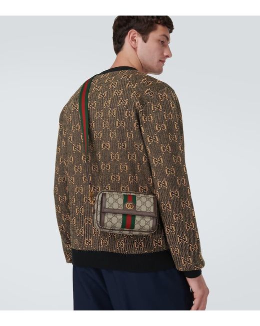 Gucci Brown Ophidia Mini GG Supreme Canvas Bag for men