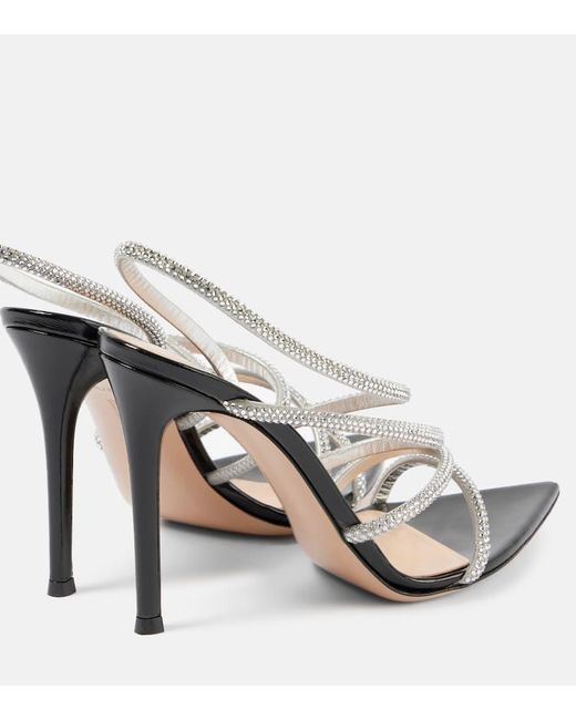 Sandali Crystal Ettie di Gianvito Rossi in White