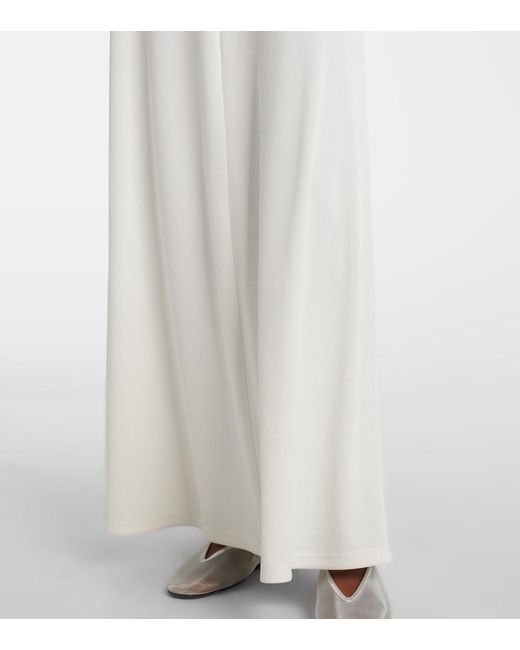 Christopher Esber White Crystal Orbit Lace-Trimmed Maxi Dress