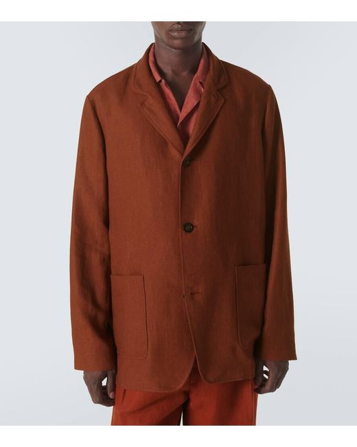 Loro Piana Brown Spagna Linen Jacket for men