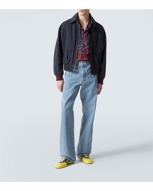 Dries Van Noten Blue Jersey Blouson Jacket for men