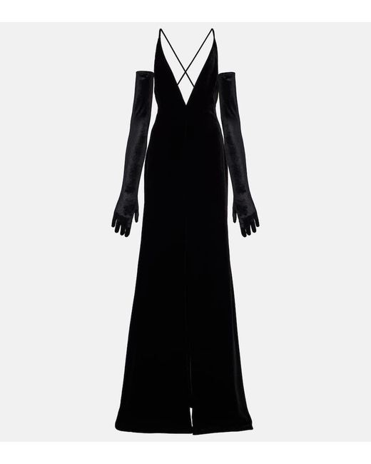 Vestido de fiesta de terciopelo Costarellos de color Black
