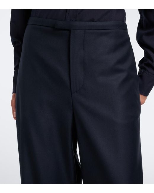 Gucci Blue Wool Wide-Leg Pants