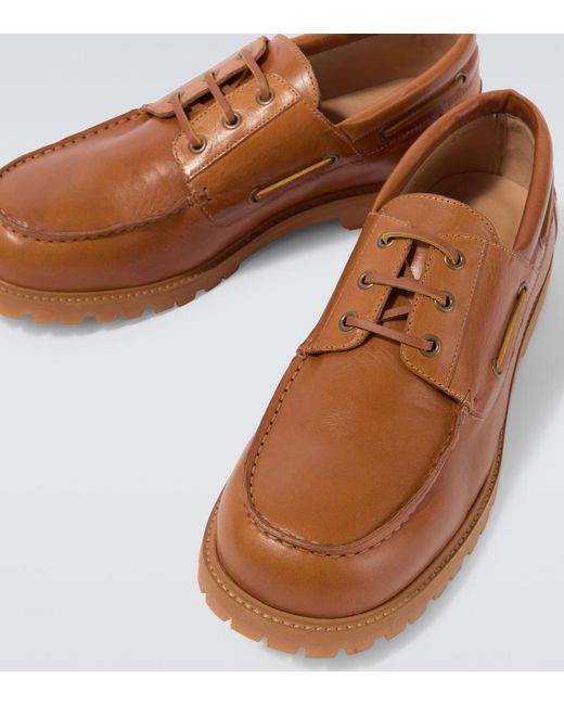 Studio Nicholson Brown Gusto Leather Boat Shoes for men