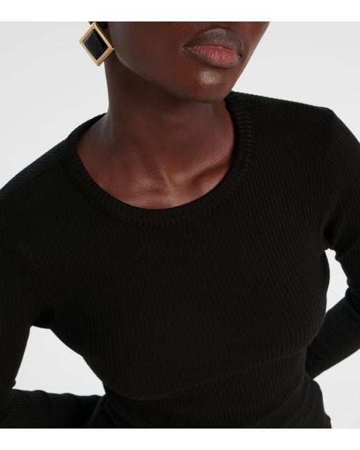 Citizens of Humanity Black Bina Ribbed-Knit Top