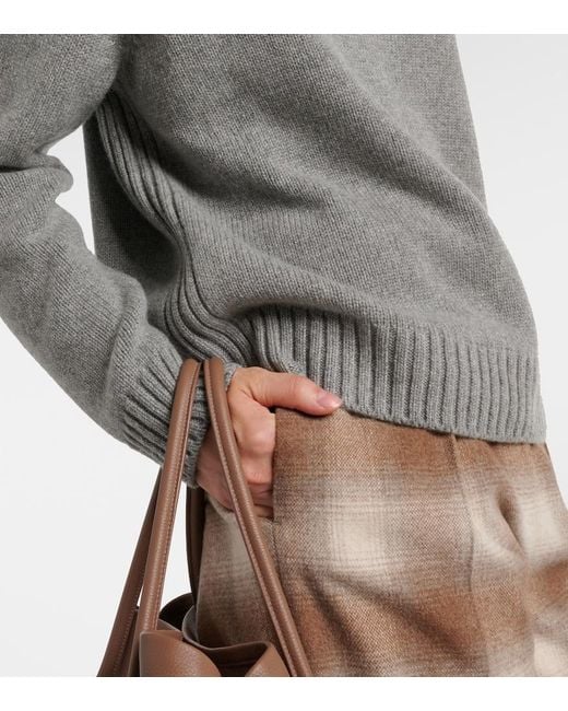 Loro Piana Gray Parksville Cashmere Sweater