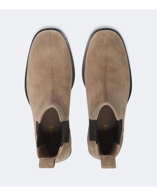 Loewe Brown Bobine Suede Chelsea Boots for men