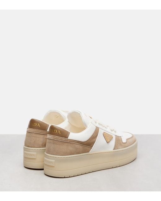 Prada Natural Nappa Leather Downtown Sneakers
