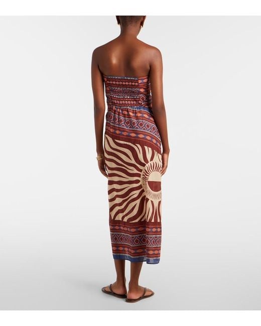 Johanna Ortiz Red Printed Wrap Dress