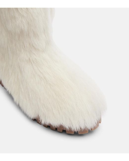 Yves Salomon White Shearling Mid-Calf Boots