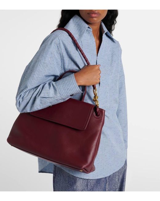 Bottega Veneta Red Tote Bag Ciao Ciao Medium Aus Leder