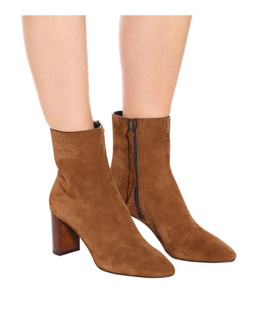 saint laurent lou suede ankle boots