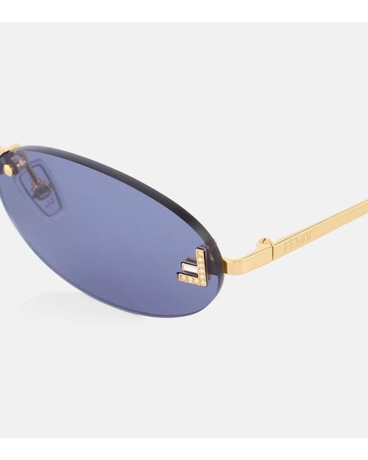 Fendi Blue First Crystal Embellished Sunglasses