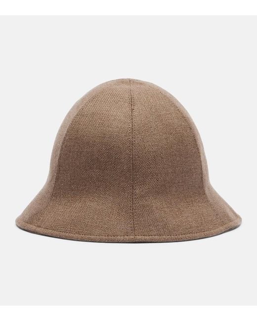 Loro Piana Brown Zaltana Cashmere And Silk Hat