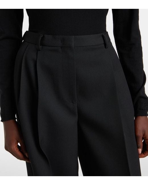 Jil Sander Black Wool Wide-Leg Pants