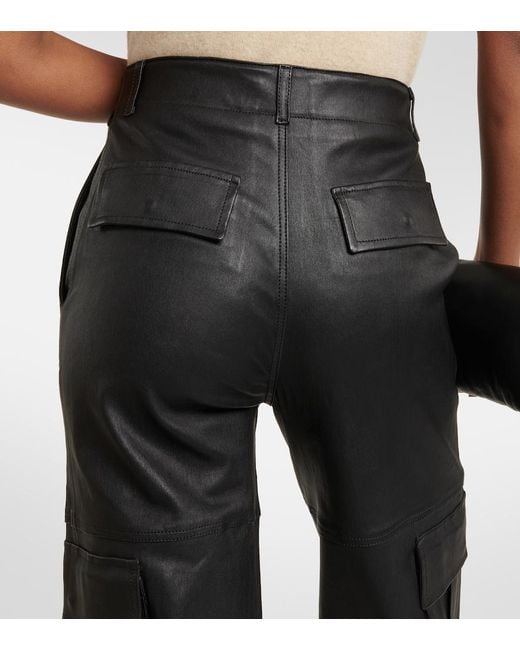 Stouls Black Axel Leather Cargo Pants