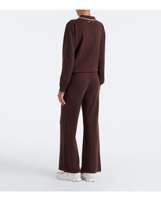 The Upside Brown Coco Amelie Cashmere-Blend Wide-Leg Pants