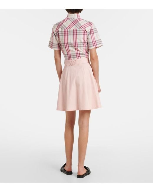 Burberry Natural Josselyn Belted Cotton Miniskirt