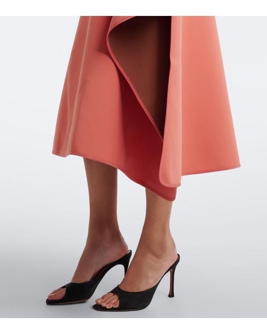 Maticevski Pink Diadem Draped Asymmetric Midi Dress