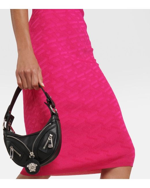 Versace Pink La Greca Medusa '95 Knitted Midi Dress