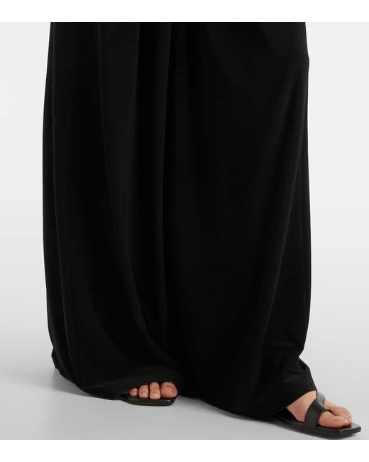 Norma Kamali Black Weite High-Rise-Hose