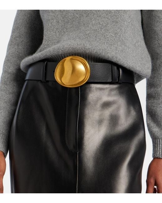 Khaite Black Keefe Leather Belt