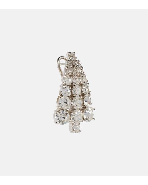 Jil Sander White Crystal-Embellished Earrings