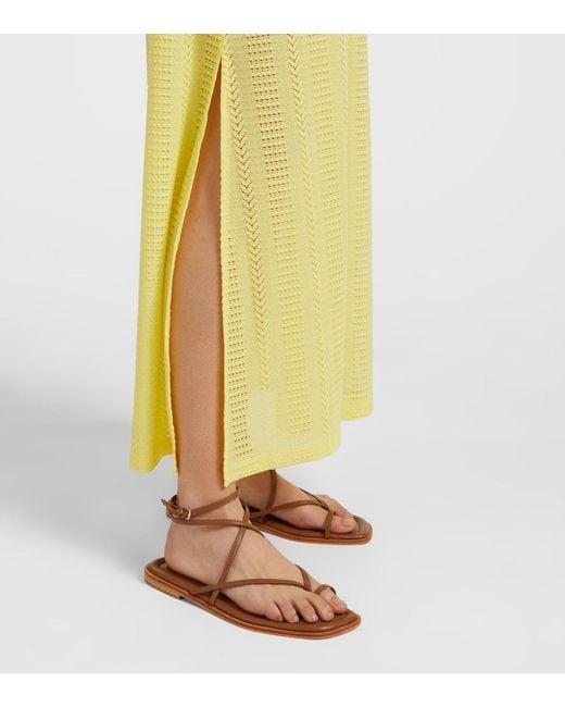 Melissa Odabash Yellow Mila Semi-Sheer Halterneck Maxi Dress