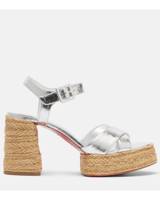 Christian Louboutin White Calakala Leather Heeled Sandals 85