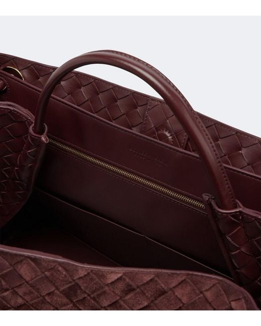 Bottega Veneta Red Andiamo Large Suede Tote Bag